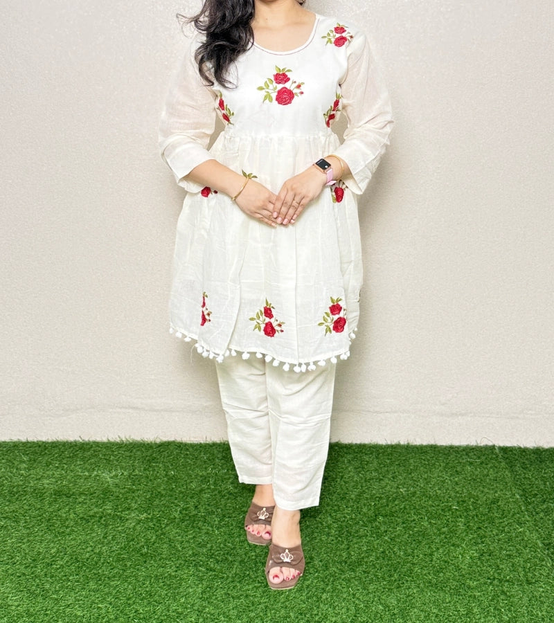 Co-ord Set CS07 White & Red