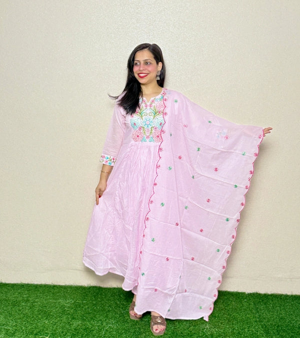 kurti set KS10 Baby Pink