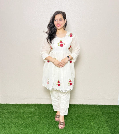 Co-ord Set CS07 White & Red