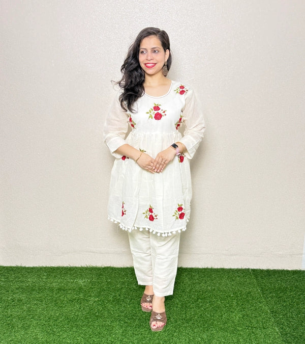 Co-ord Set CS07 White & Red