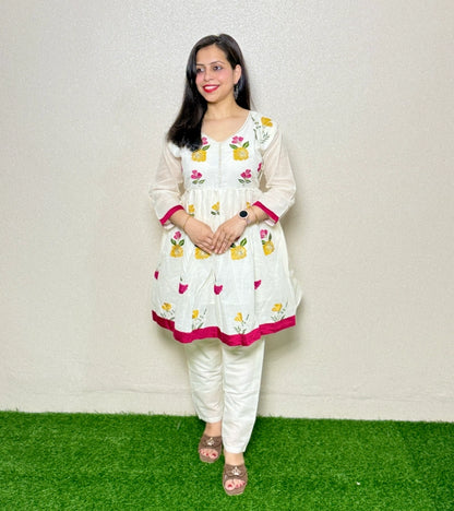 Co-ord Set CS07 White & Yellow