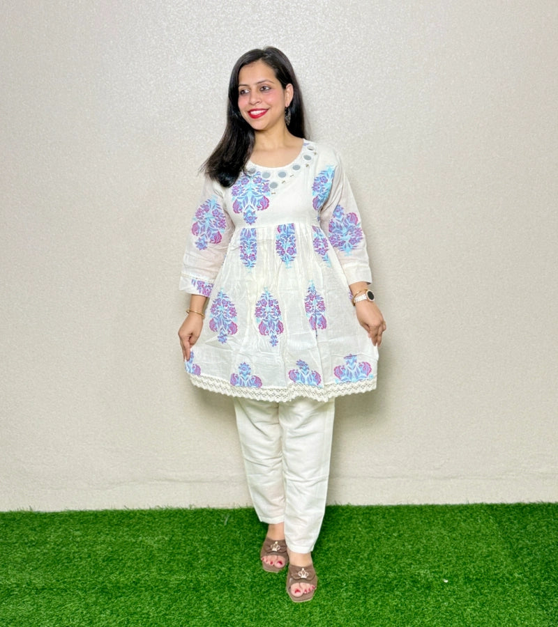 Co-ord Set CS08 White & Blue