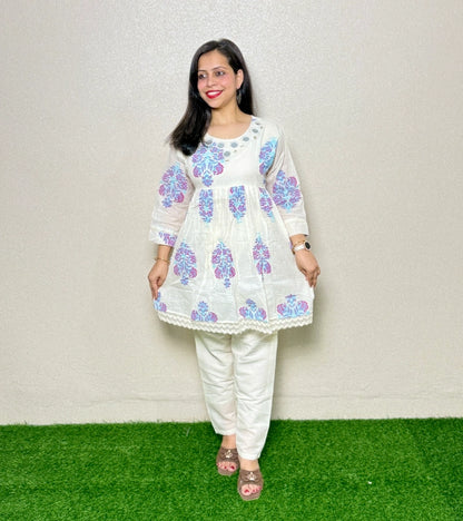 Co-ord Set CS08 White & Blue