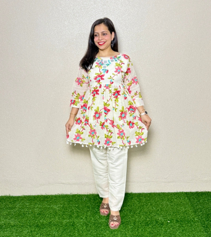 Co-ord Set CS08 White & PINK