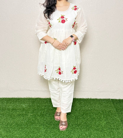 Co-ord Set CS07 White & Red