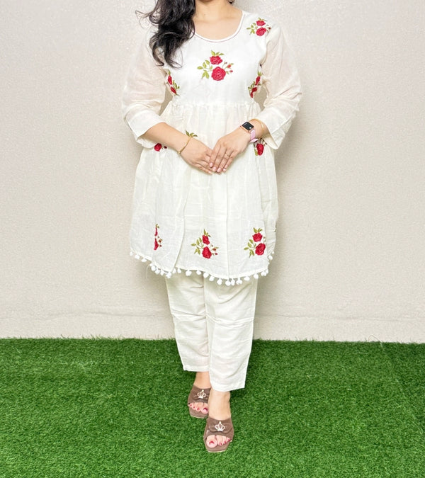 Co-ord Set CS07 White & Red Alternate View