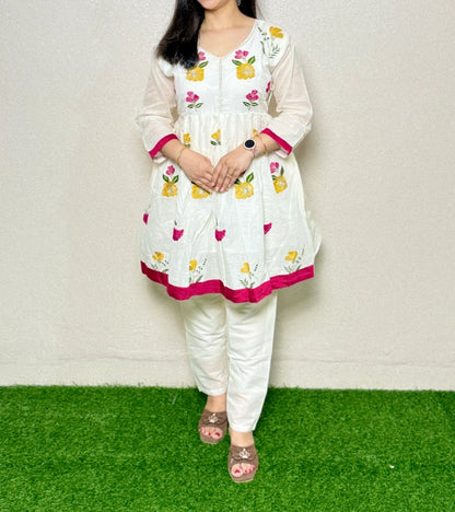 Co-ord Set CS07 White & Yellow