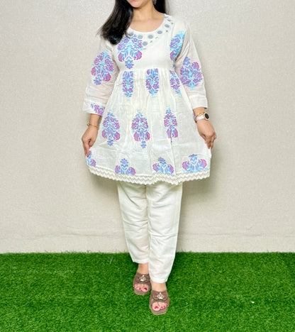 Co-ord Set CS08 White & Blue