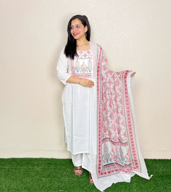 White Kurti set