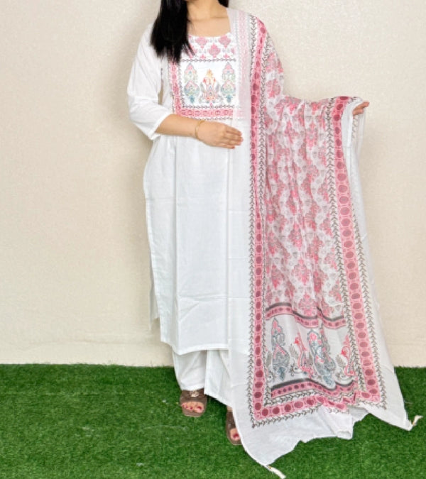 White Kurti set Alternate View