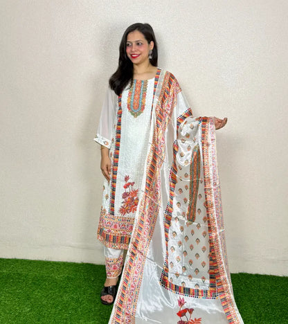 Kurti Set KS19  White-Red
