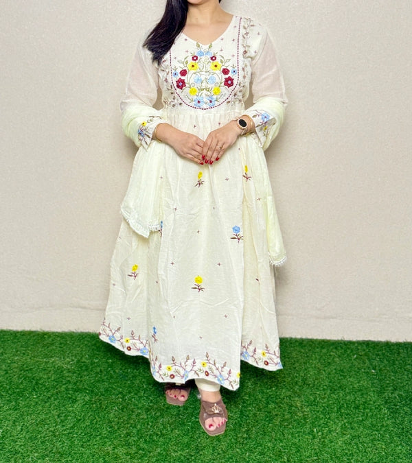 Kurti Set KS08 Off White Alternate View