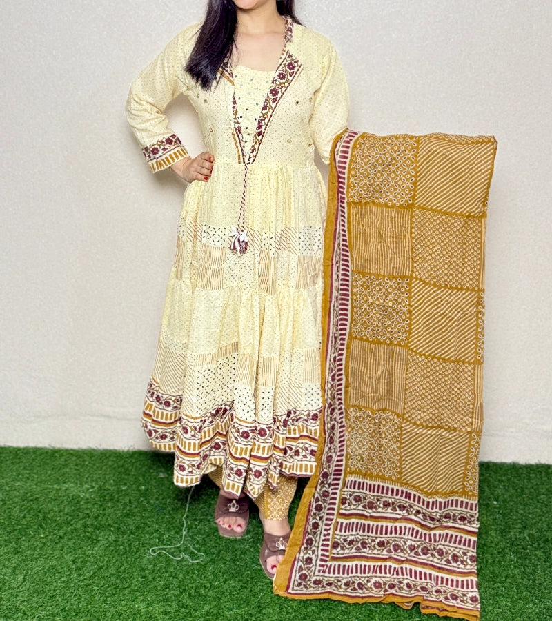 Kurti Set KS09 Cream
