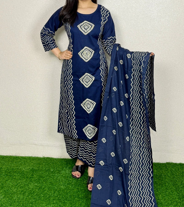 Kurti Set KS24 Navy Blue Alternate View
