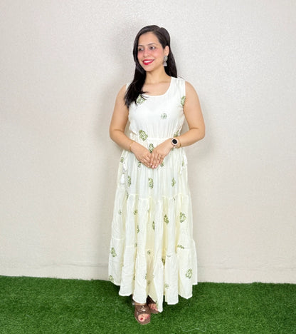one piece white & green