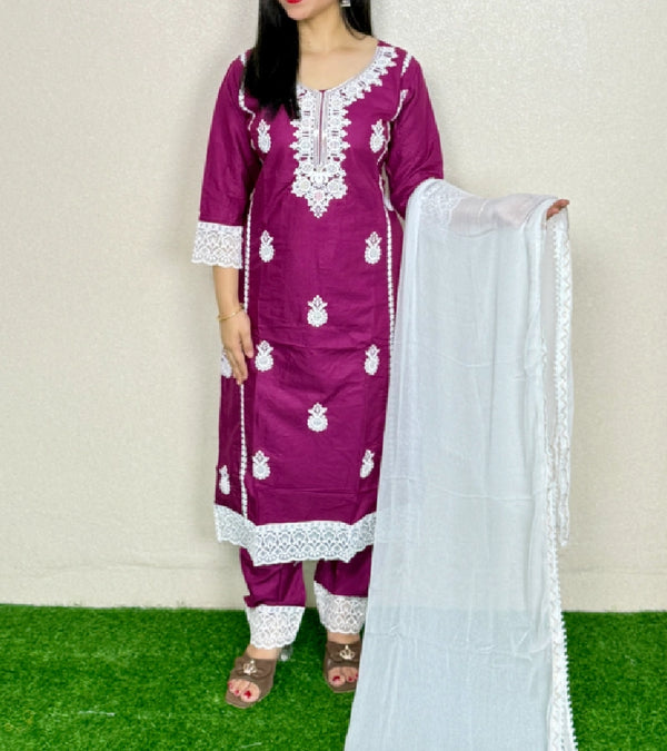 Kurti Set KS17  Wine Alternate View